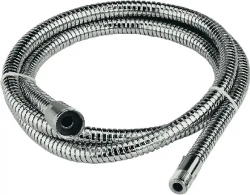 Schlauch aus glänzendem Material mit flexibler Konstruktion, geeignet für Dusche. Erhältlich von Ideal Standard für Anschluss an Brausekopf und Wasserleitung.